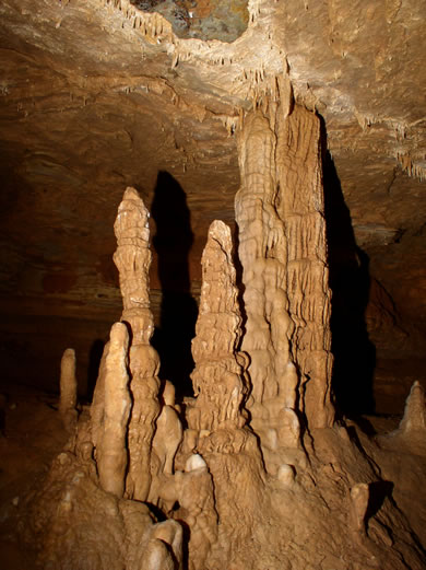Stalagmites in the East Passage